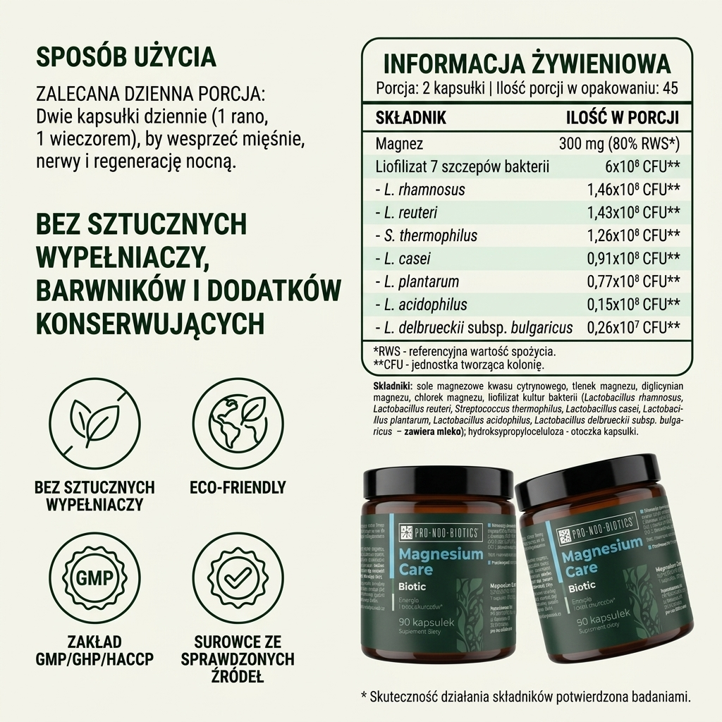 MAGNESIUM CARE BIOTIC  - Energia i brak skurczów